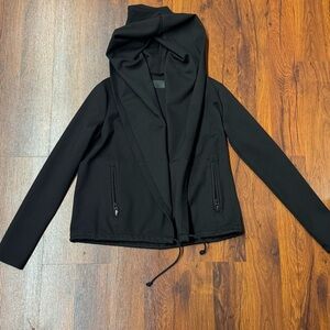 Blank NYC Black Draped Hooded Jacket XS
